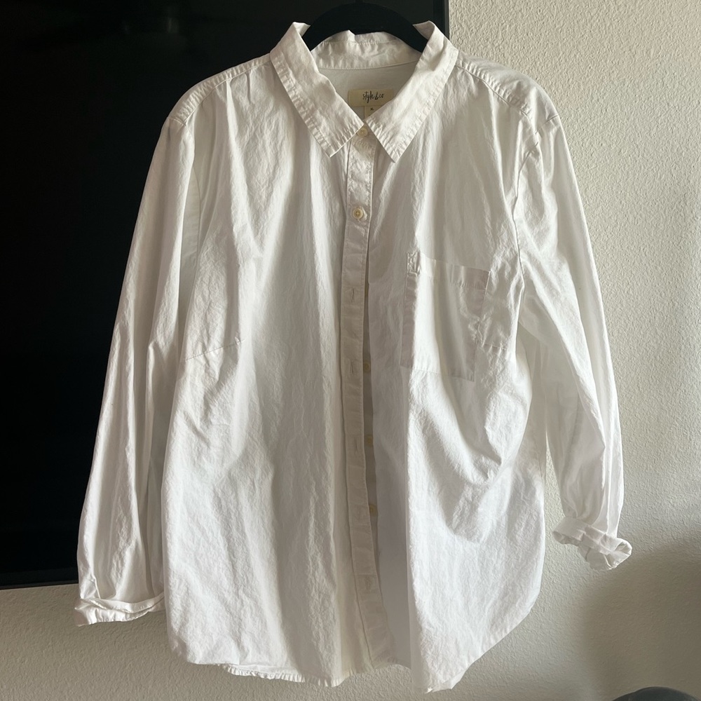 100% cotton white button up